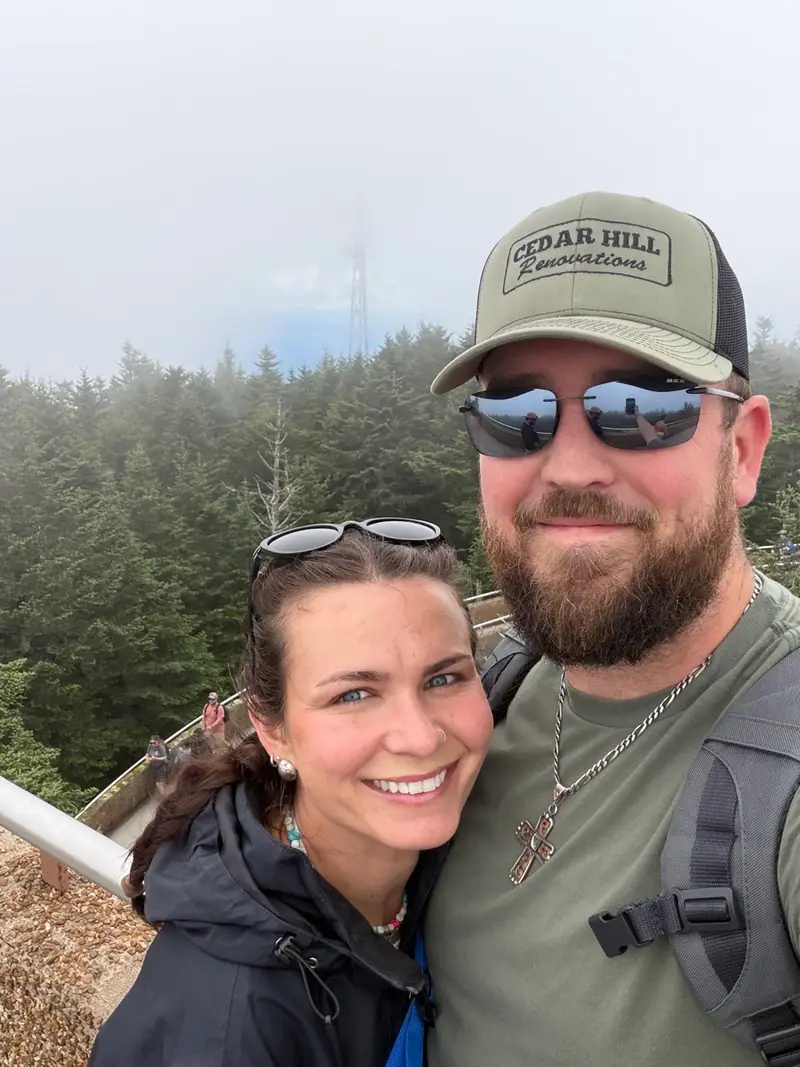 Justin Collins, owner of Cedar Hill Renovations, with his wife Devyn